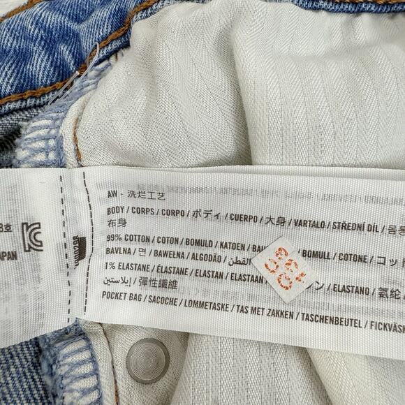 Abercrombie & Fitch The Mom Short Size 35 / 20 High Rise Curve Love Light Wash - Picture 9 of 14